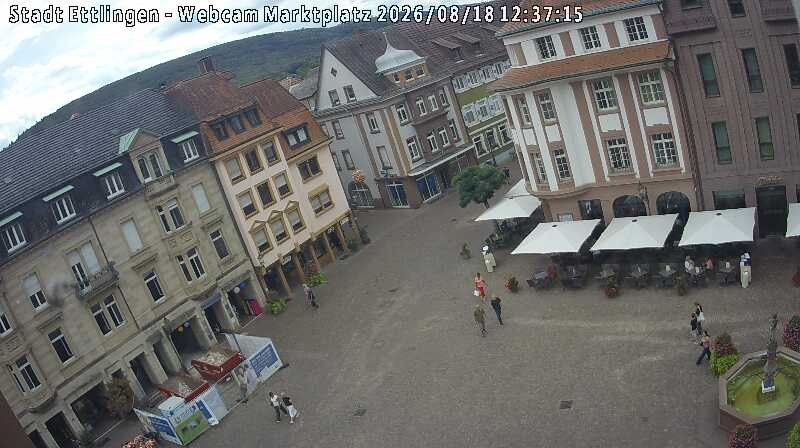 Archiv Foto Webcam Blick auf den Marktplatz Ettlingen