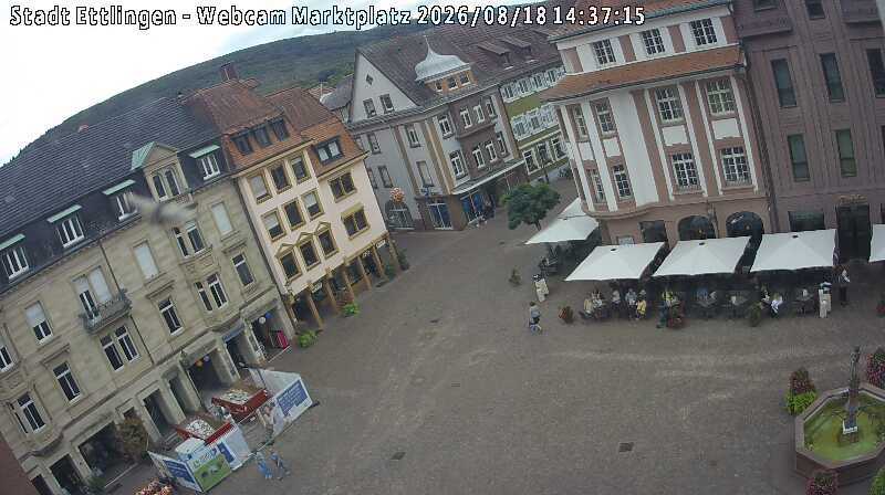 Archiv Foto Webcam Blick auf den Marktplatz Ettlingen