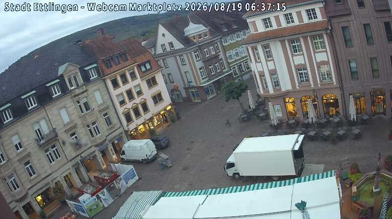 Archiv Foto Webcam Blick auf den Marktplatz Ettlingen