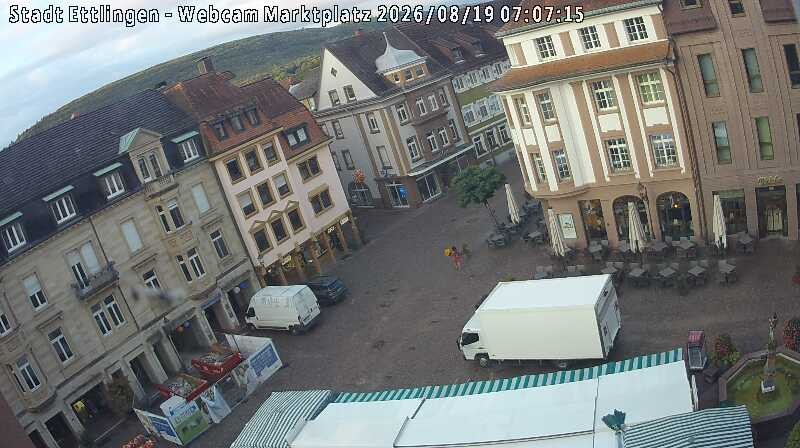 Archiv Foto Webcam Blick auf den Marktplatz Ettlingen