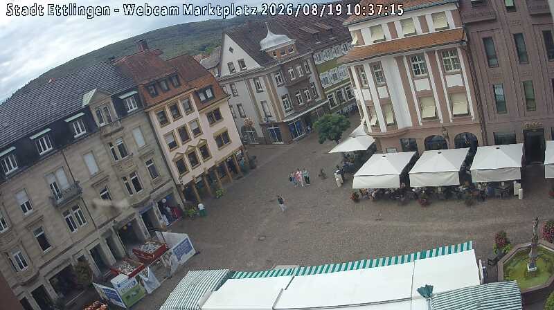 Archiv Foto Webcam Blick auf den Marktplatz Ettlingen