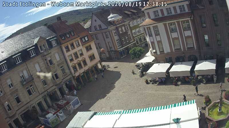 Archiv Foto Webcam Blick auf den Marktplatz Ettlingen