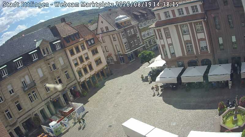 Archiv Foto Webcam Blick auf den Marktplatz Ettlingen