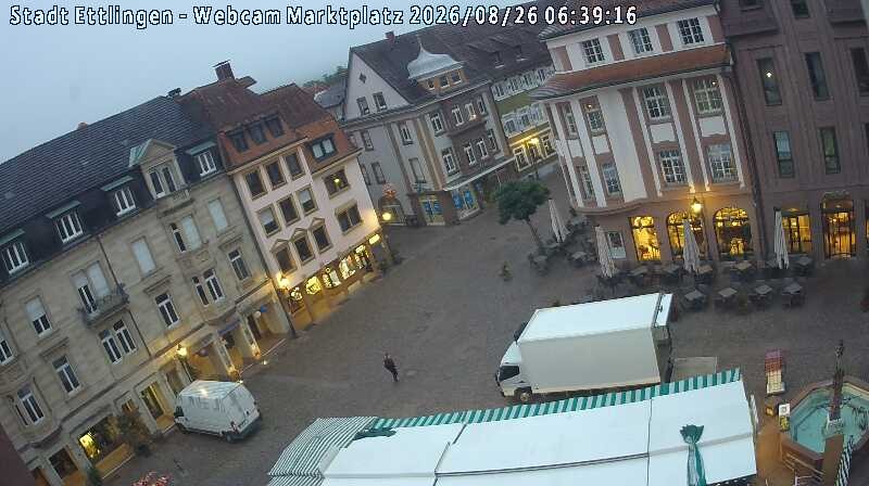 Archived image Webcam Market place in Ettlingen