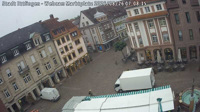 Archived image Webcam Market place in Ettlingen