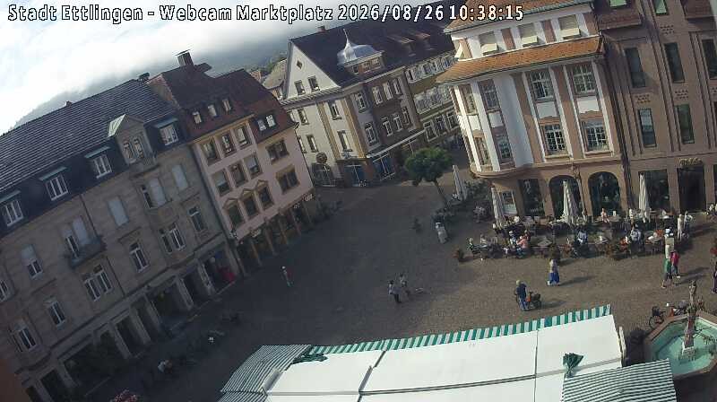 Archived image Webcam Market place in Ettlingen