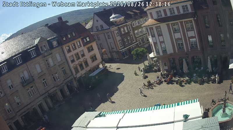 Archived image Webcam Market place in Ettlingen