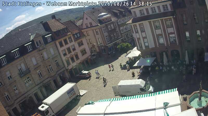 Archived image Webcam Market place in Ettlingen