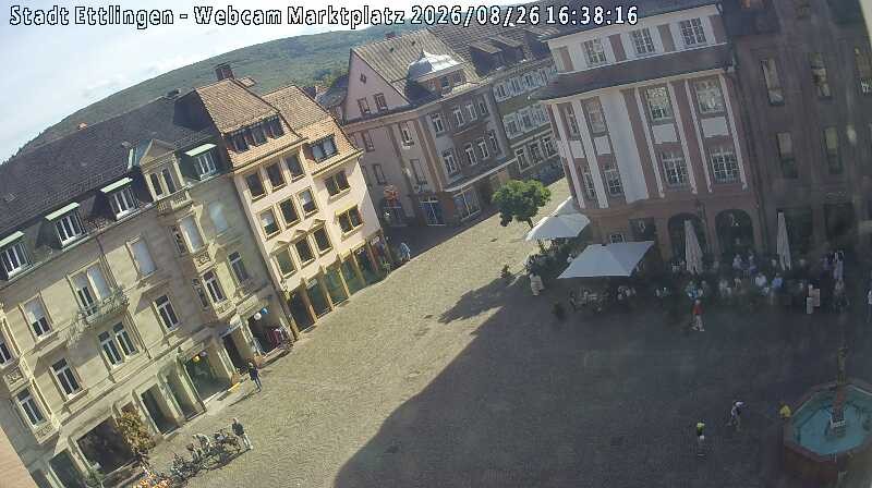 Archived image Webcam Market place in Ettlingen