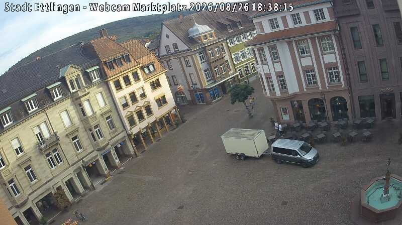 Archived image Webcam Market place in Ettlingen