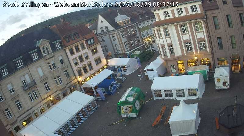 Archiv Foto Webcam Blick auf den Marktplatz Ettlingen