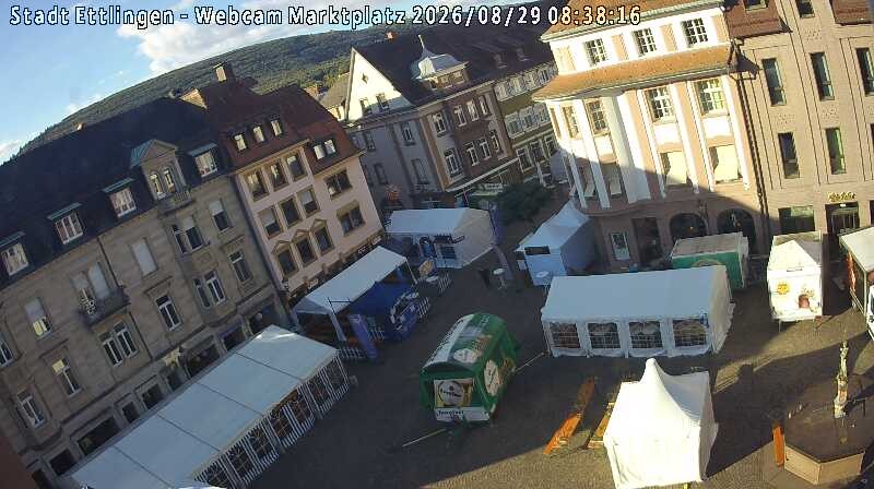 Archiv Foto Webcam Blick auf den Marktplatz Ettlingen