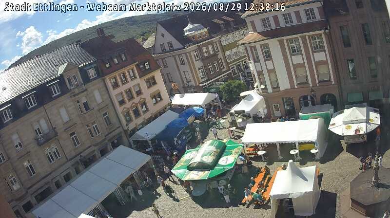 Archiv Foto Webcam Blick auf den Marktplatz Ettlingen