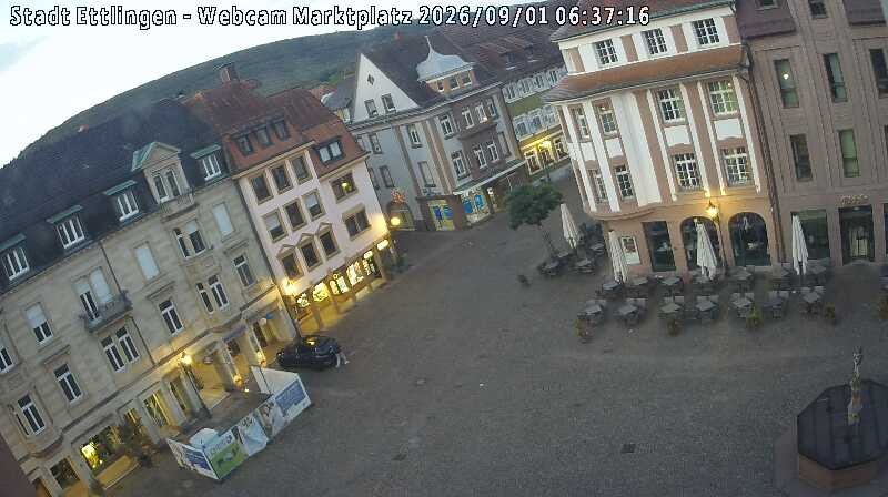 Archiv Foto Webcam Blick auf den Marktplatz Ettlingen