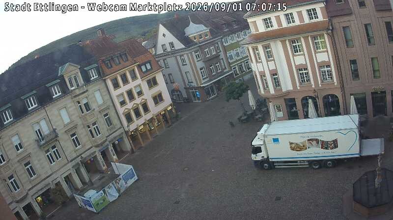 Archiv Foto Webcam Blick auf den Marktplatz Ettlingen