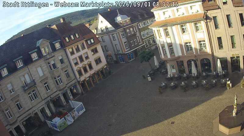 Archiv Foto Webcam Blick auf den Marktplatz Ettlingen