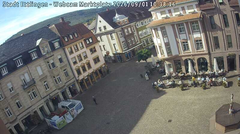 Archiv Foto Webcam Blick auf den Marktplatz Ettlingen