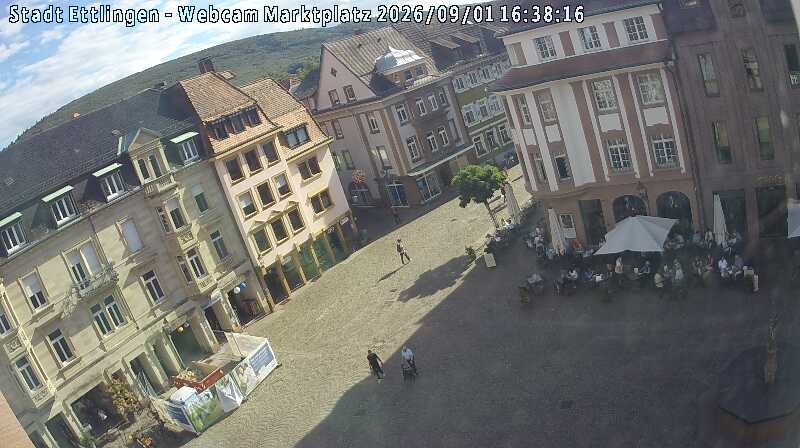 Archiv Foto Webcam Blick auf den Marktplatz Ettlingen