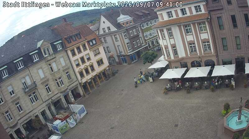 Archiv Foto Webcam Blick auf den Marktplatz Ettlingen
