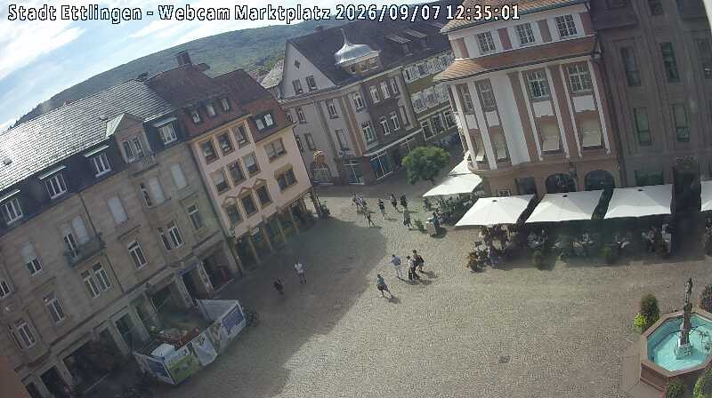 Archiv Foto Webcam Blick auf den Marktplatz Ettlingen