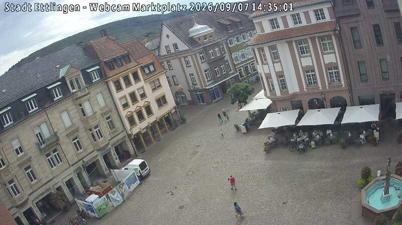 Archiv Foto Webcam Blick auf den Marktplatz Ettlingen