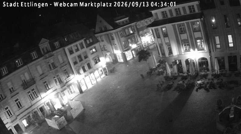 Archiv Foto Webcam Blick auf den Marktplatz Ettlingen