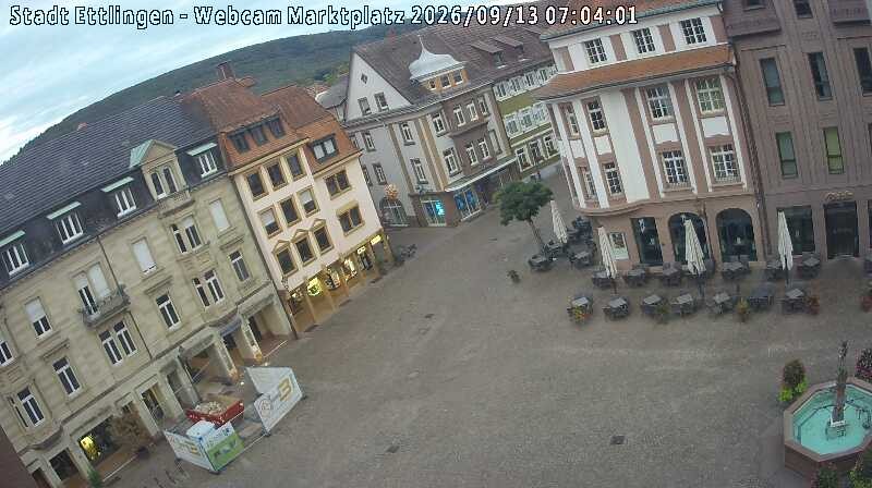 Archiv Foto Webcam Blick auf den Marktplatz Ettlingen