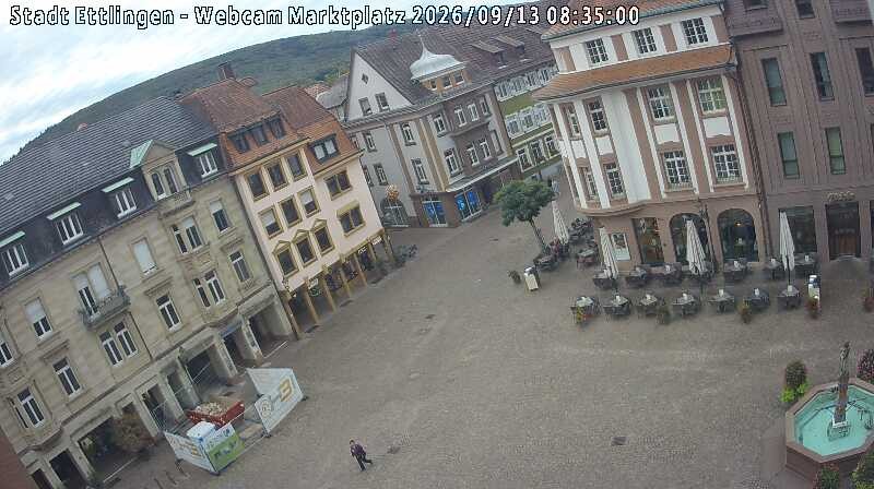 Archiv Foto Webcam Blick auf den Marktplatz Ettlingen