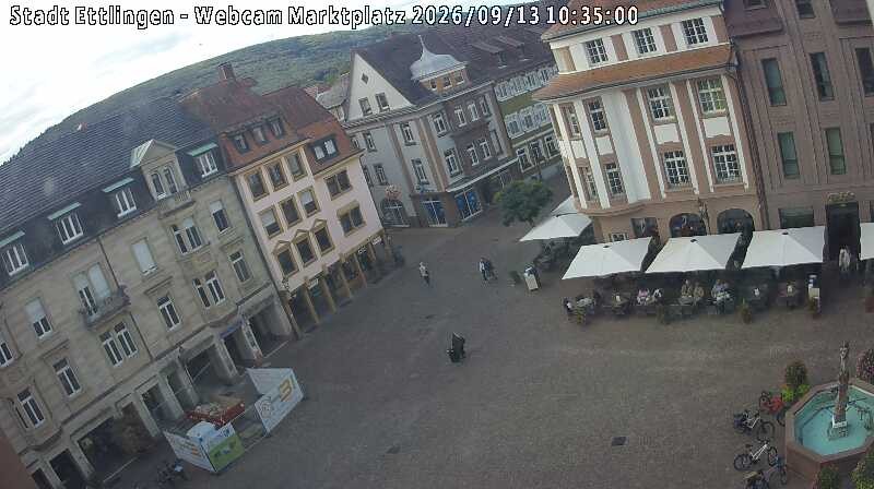 Archiv Foto Webcam Blick auf den Marktplatz Ettlingen