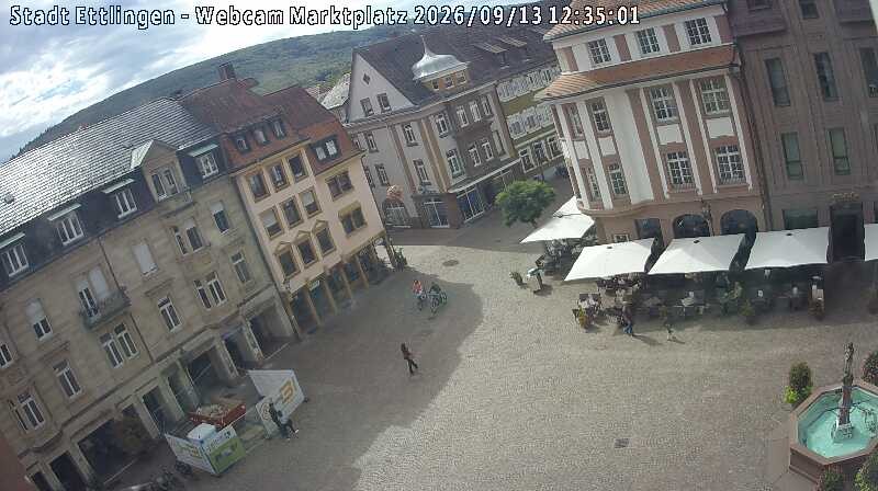 Archiv Foto Webcam Blick auf den Marktplatz Ettlingen
