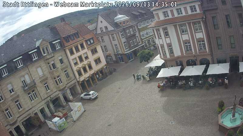 Archiv Foto Webcam Blick auf den Marktplatz Ettlingen
