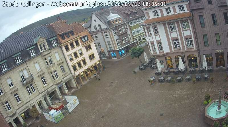 Archiv Foto Webcam Blick auf den Marktplatz Ettlingen