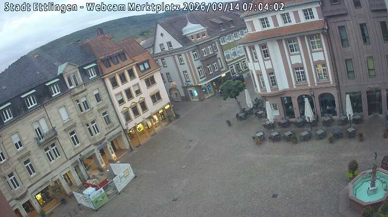 Archiv Foto Webcam Blick auf den Marktplatz Ettlingen