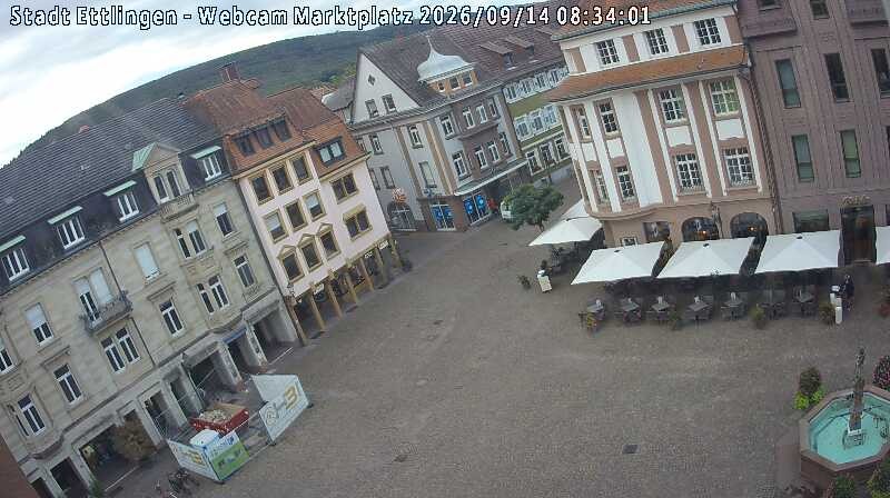 Archiv Foto Webcam Blick auf den Marktplatz Ettlingen