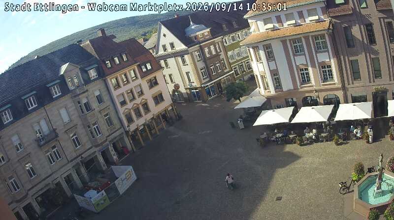 Archiv Foto Webcam Blick auf den Marktplatz Ettlingen