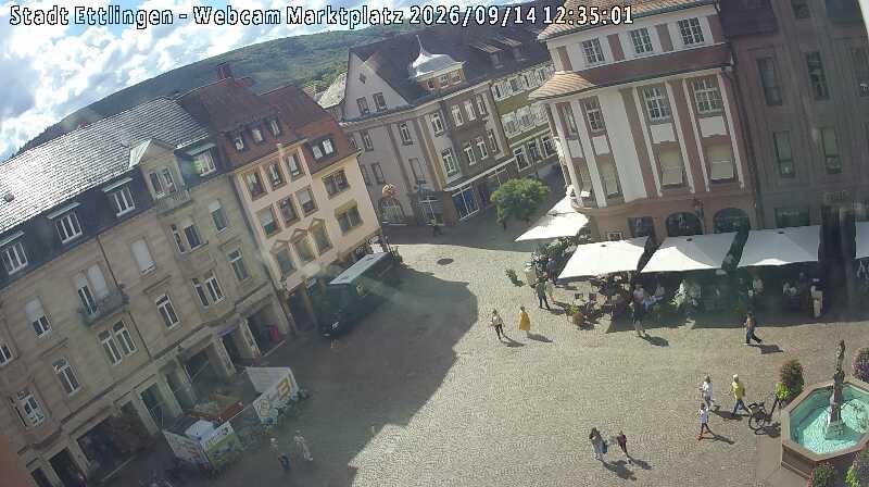 Archiv Foto Webcam Blick auf den Marktplatz Ettlingen