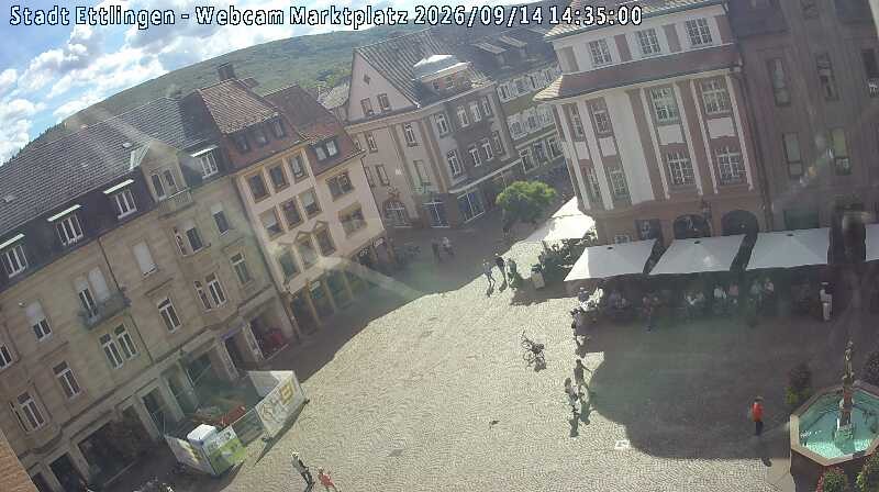Archiv Foto Webcam Blick auf den Marktplatz Ettlingen