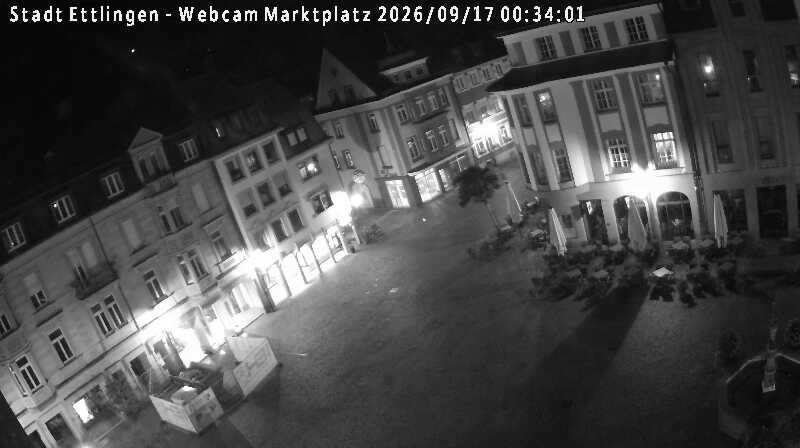 Archiv Foto Webcam Blick auf den Marktplatz Ettlingen
