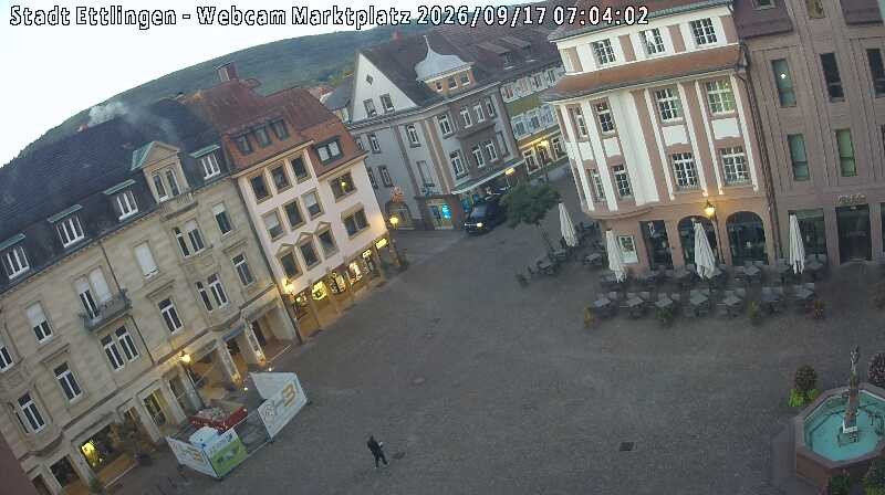 Archiv Foto Webcam Blick auf den Marktplatz Ettlingen
