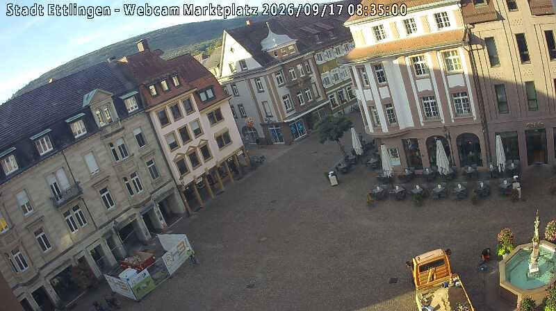 Archiv Foto Webcam Blick auf den Marktplatz Ettlingen