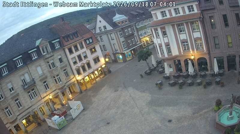 Archiv Foto Webcam Blick auf den Marktplatz Ettlingen
