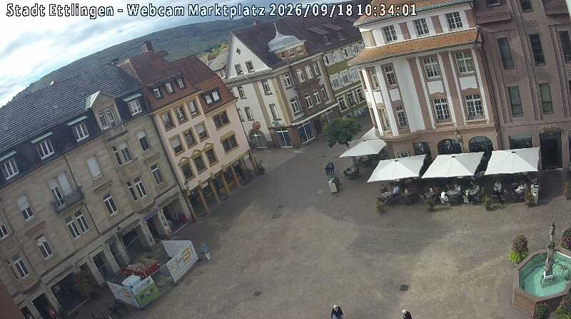 Archiv Foto Webcam Blick auf den Marktplatz Ettlingen