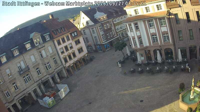 Archiv Foto Webcam Blick auf den Marktplatz Ettlingen