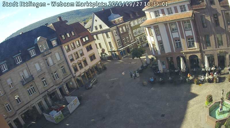 Archiv Foto Webcam Blick auf den Marktplatz Ettlingen