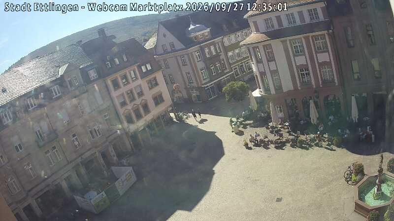 Archiv Foto Webcam Blick auf den Marktplatz Ettlingen