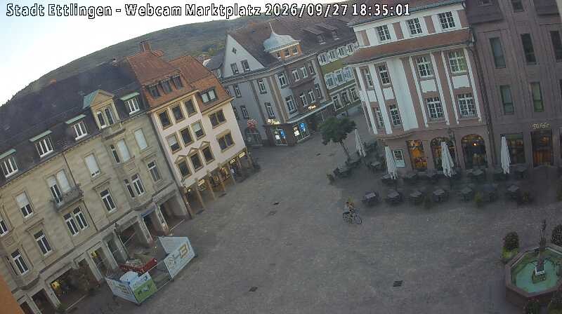 Archiv Foto Webcam Blick auf den Marktplatz Ettlingen