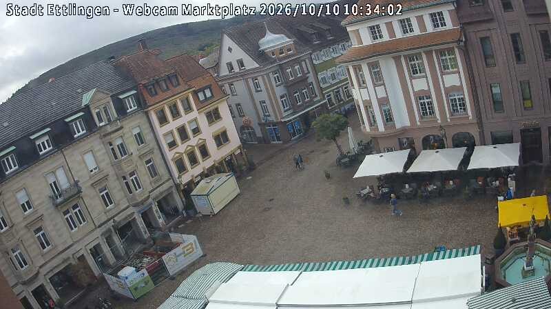 Archived image Webcam Market place in Ettlingen
