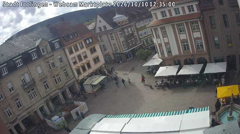 Archived image Webcam Market place in Ettlingen