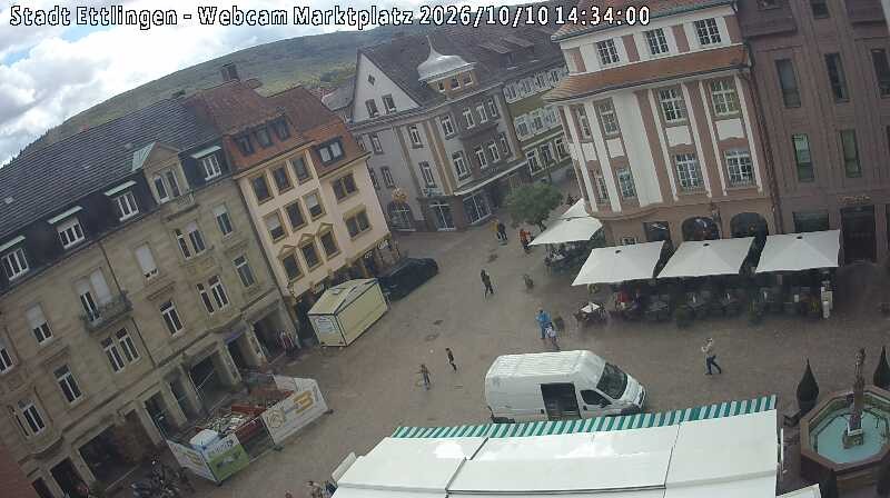 Archived image Webcam Market place in Ettlingen