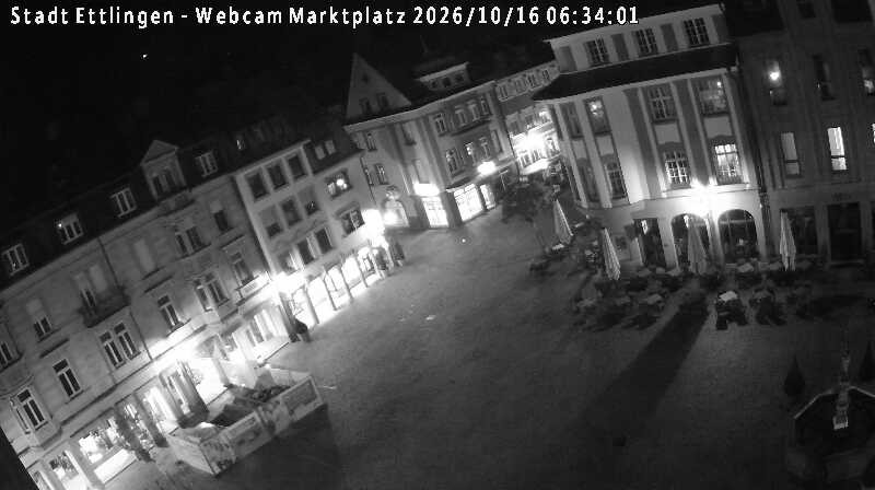 Archiv Foto Webcam Blick auf den Marktplatz Ettlingen